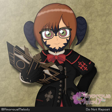 Drawing of frorewolf's Warrior of Light from Final Fantasy XIV Online.